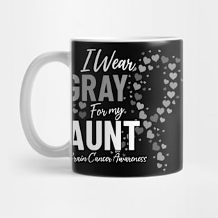 I Wear Gray for My Aunt Gray Ribbon Brain Tumor Awareness Mug